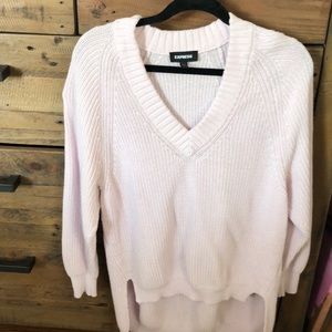Express lavender long sweater v neck